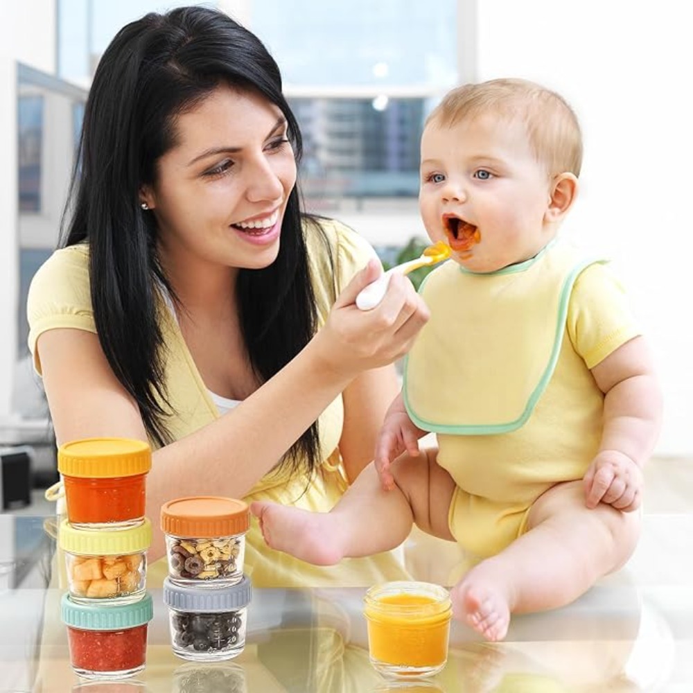 Baby Food Jars With Lids - Juego de 6 Frascos de Vidrio